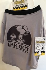 Peanut  s SNOOPY/WOODSTOCK Gray  FAR OUT  DOG T-SHIRT Sz.MED. 15  -17  NEW FREE SH