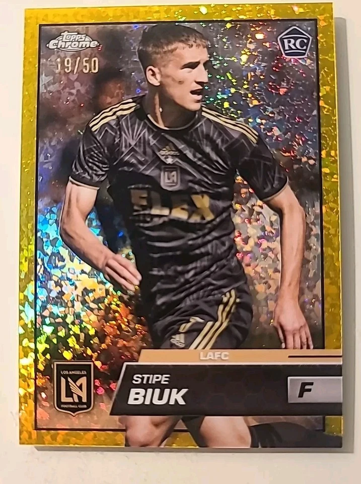 2023 Topps Chrome MLS Gold Refractor #24 Stipe Biuk #d 5/50 Rookie RC - Image 3 of 3