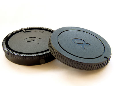 Kameragehäuse & Objektivdeckel hinten für Sony A Mount Body & Objektive ALPHA α Logo UK STOC