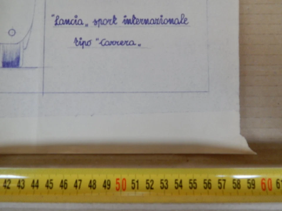 RARO: DISEGNO TECNICO DELL'EPOCA LANCIA SPORT INTERNAZIONALE CARRERA D24 - Immagine 2 di 4