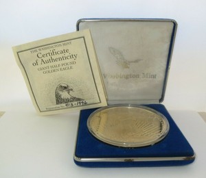 Details About 1996 Giant Half Pound8 Troy Ounces Golden Eagle 999 Fine Silver 24k Gold Coa