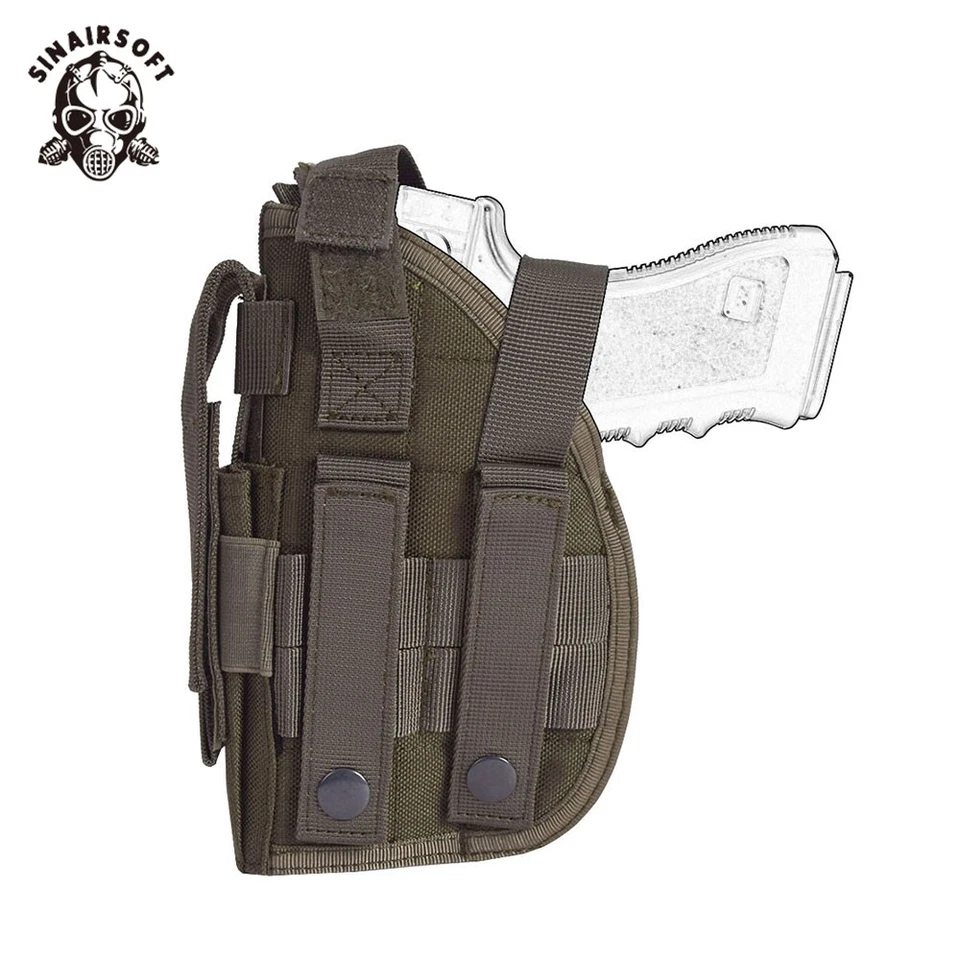 Tactical Pistol Gun Holster Molle Belt Modular Holster Right Handed w/ Mag Pouch - Image 3 of 4