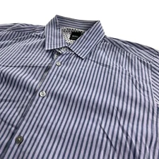 Hugo Boss Men’s Polka Dot Flip Cuff Button Shirt Purple Stripe • Medium