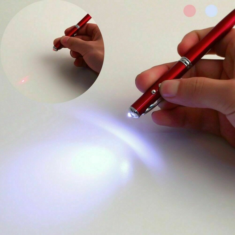 4 in1 Capacitive Stylus iPad Touch Screen Ballpoint Pen LED Light Laser ...