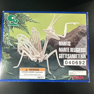 Harbor Freight Tools brand: Wooden Praying  Mantis 3D Puzzle,  New