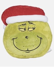 New Dr. Seuss The Grinch Christmas Face Pillow Decor 13 x12