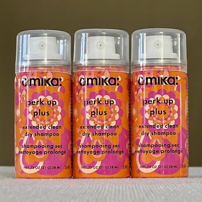 AMIKA PERK UP PLUS EXTENDED CLEAN DRY SHAMPOO (.75OZ/28ML) TRAVEL SIZE LOT OF 3X