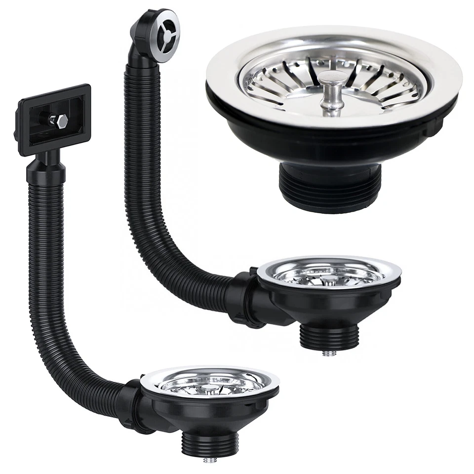 SPARES2GO Spülensieb Abfallüberlaufstecker Küche Badkorb/Rund/Quadratisches Becken