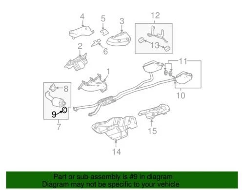 Sello convertidor catalítico base original GM 2008-2011 Cadillac CTS STS SRX 15879730 Foto 3 de 3