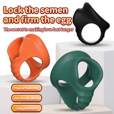 Men Reuse Scrotum Ring Penis Squeeze Stretcher Enhancer Delay Chastity Cage Ball