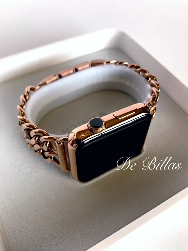 42MM Apple Watch 24K Rose Gold plated, Rose Gold Links Band CUSTOM - Image 2 of 4