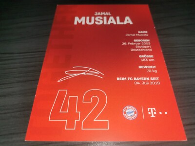 Photo Dédicacée Jamal Musiala - Autographe Original FC Bayern - Signée
