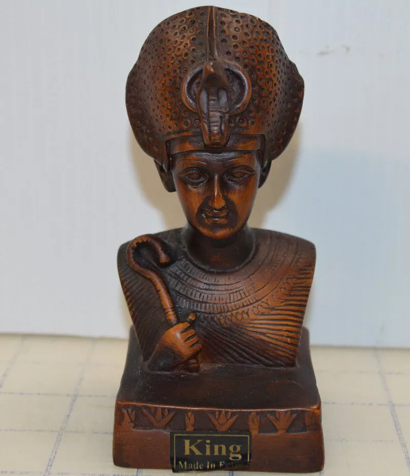 King RAMESSES II w/ royal sceptre khepresh war helmet Statue Made In Egypt  Cobra | eBay