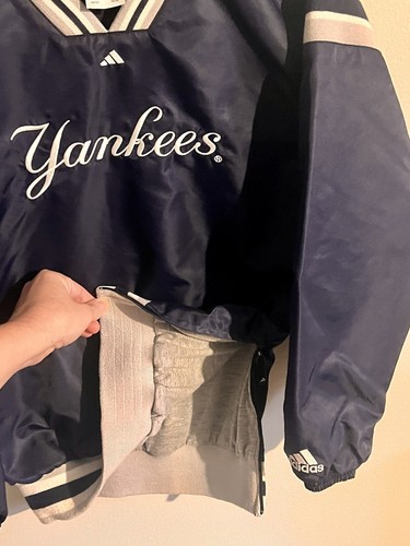 VTG Vintage NY Yankees Adidas Boys 10 12 Pullover Sweatshirt Top Windbreaker M - Picture 10 of 13