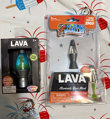 LAVA Squeeze Toy Mini Lava Lamp Stress Reliever Glow in the Dark 2in Gel