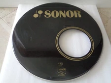 1990s  VINTAGE SONOR FORCE 3000  22" BASS DRUM BLACK RESONANT DRUM HEAD GERMANY