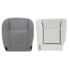 Gray Driver Side Bottom Replacement Leather Seat Cover  Seat Foam Cushion Co...