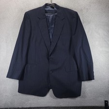 VTG Brooks Brothers Blazer 44L Blue Wool Pinstripe Makers Brooksease Made in USA