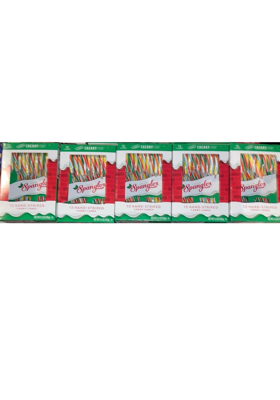 Spangler Multi-Colored Cherry Candy (60) Canes 5 Boxes 12 Each Exp. 4/1/2027