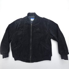 Vintage Boeing Suede Leather Flight Bomber Jacket Mens 2XL Black Aviator Pilot