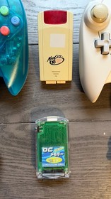 Oem Sega Dreamcast Blue + Gray Controller HKT-7700 4x Memory Card Rumble PACK