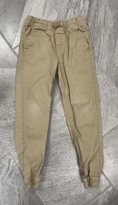 Nautica Boys Beige Jogger Pants Elastic Waist Drawstring School Uniform