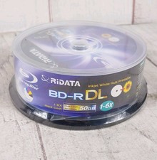 25 Pack Ridata Blu-ray PRINTABLE DISC BD-R DL Dual Layer 6X 50GB White Inkjet
