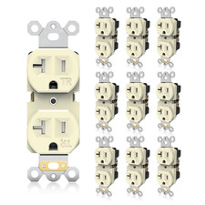 10 Pack Standard Duplex Receptacle Outlet, 20A/125V/2500W, Tamper-Resistant Elec