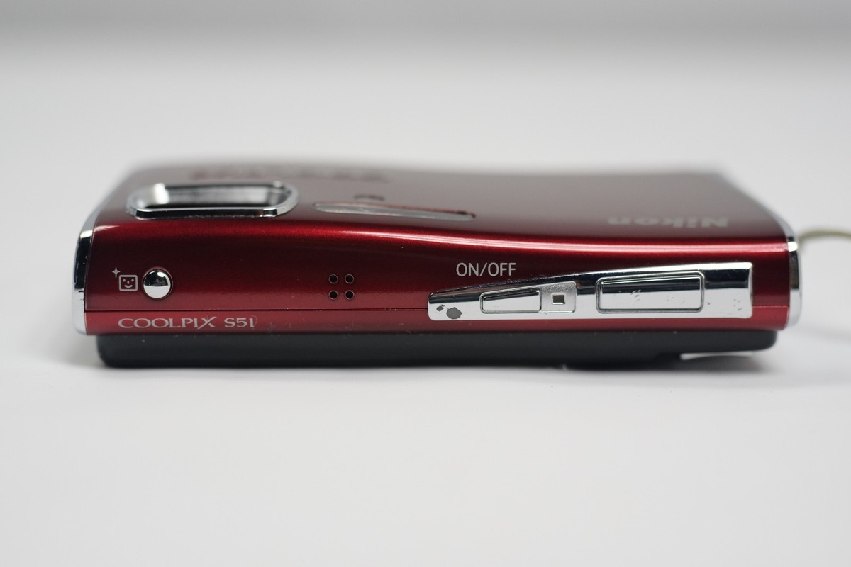 NIKON Coolpix S51 8.1MP Red Digital Camera w/ Battery and Charger