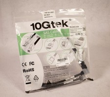 10Gtek 0.5M Pack of 2 SFF-8643 to SFF-8087 Mini SAS Cable 19in With Sideband