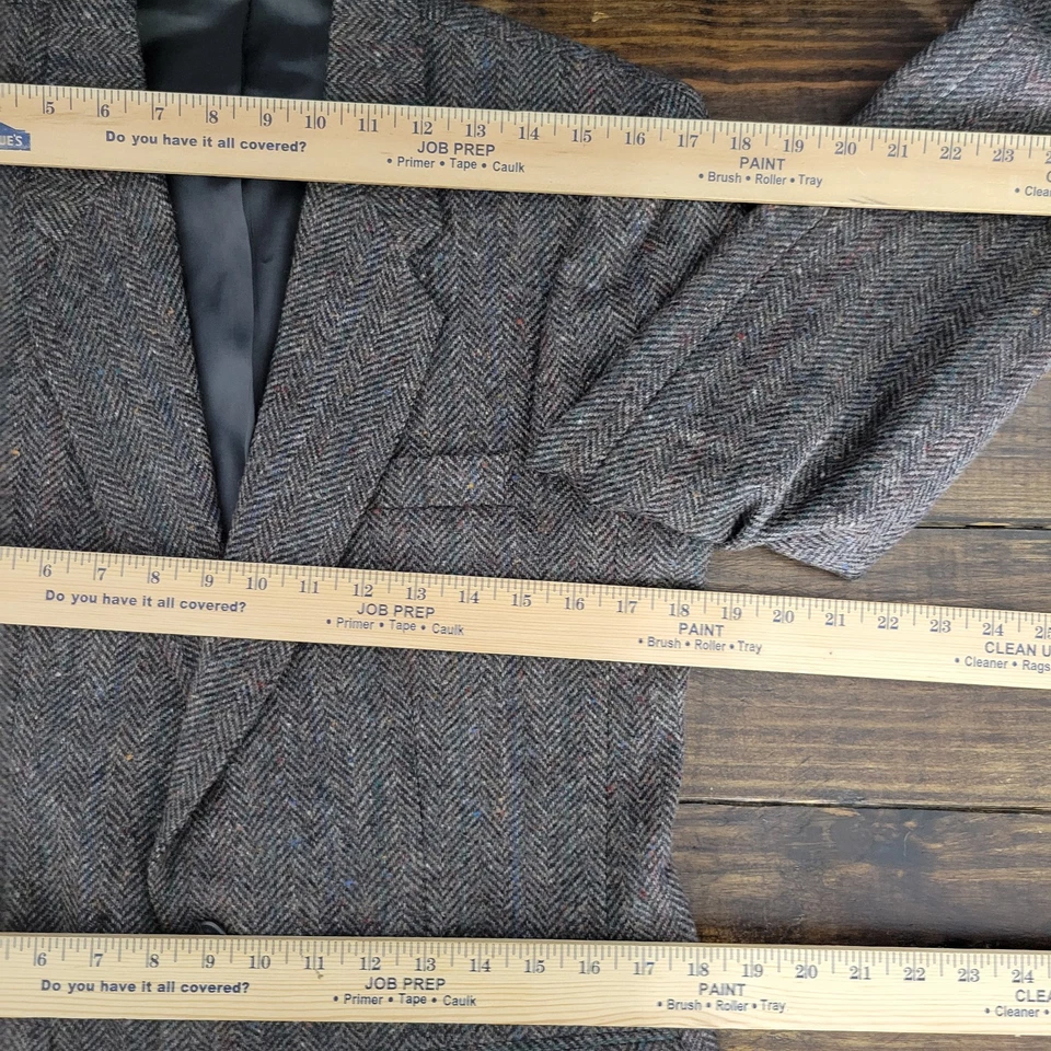Eloven Farah Men's Tweed Sport Coat Blazer Two Button Brown Herringbone Wool 38R - Image 3 of 4