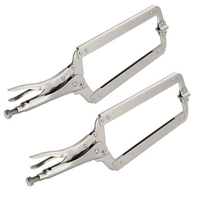 2 Packs 18 Inch Large C Clamp Locking Pliers with Swivel Pads, Heavy Duty Vic...