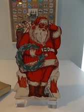 VINTAGE 1 lb. CHRISTMAS SANTA CLAUS JOLLY ST NICK CANDY BOX CONTAINER CARDBOARD