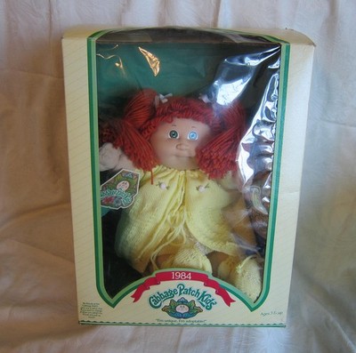 1984 Cabbage Patch Kids Girl Doll Coleco Red Hair Green Eyes One Dimple NRFB