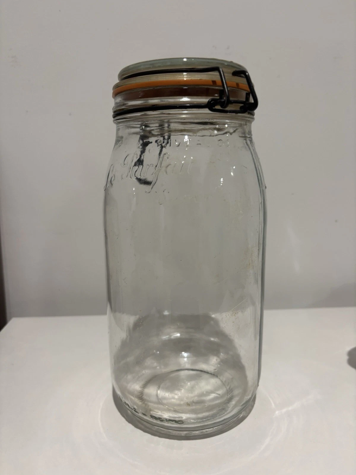Super Jar - 2L French Glass Canning Jar w/Round Body, Airtight Rubber Seal