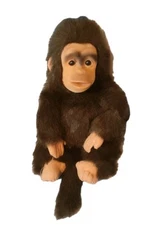 Hosung Baby Chimp Monkey Puppet Squeaks Plush Stuffed Animal Felted Face 1994