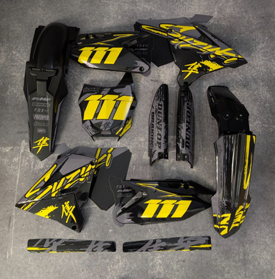 Plastics + Graphics RM Restyle Suzuki RM125 RM250 2004-2008  fitted decals 