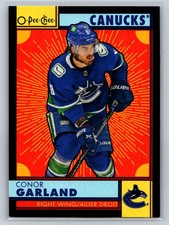 2022-23 O-Pee-Chee Retro Black Border Conor Garland 073/100 Vancouver Canucks