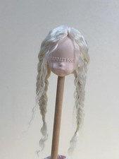 16cm Replacement Wig 1/6 BJD Doll Soft Mohair Curly Hair Double Braids Girl Gift
