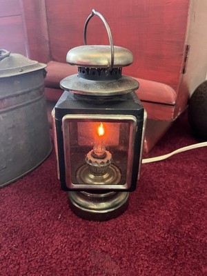 Vintage 1970s Replica Carriage Lamp - Black/Gold Steel Electric lamp-Hong Kong