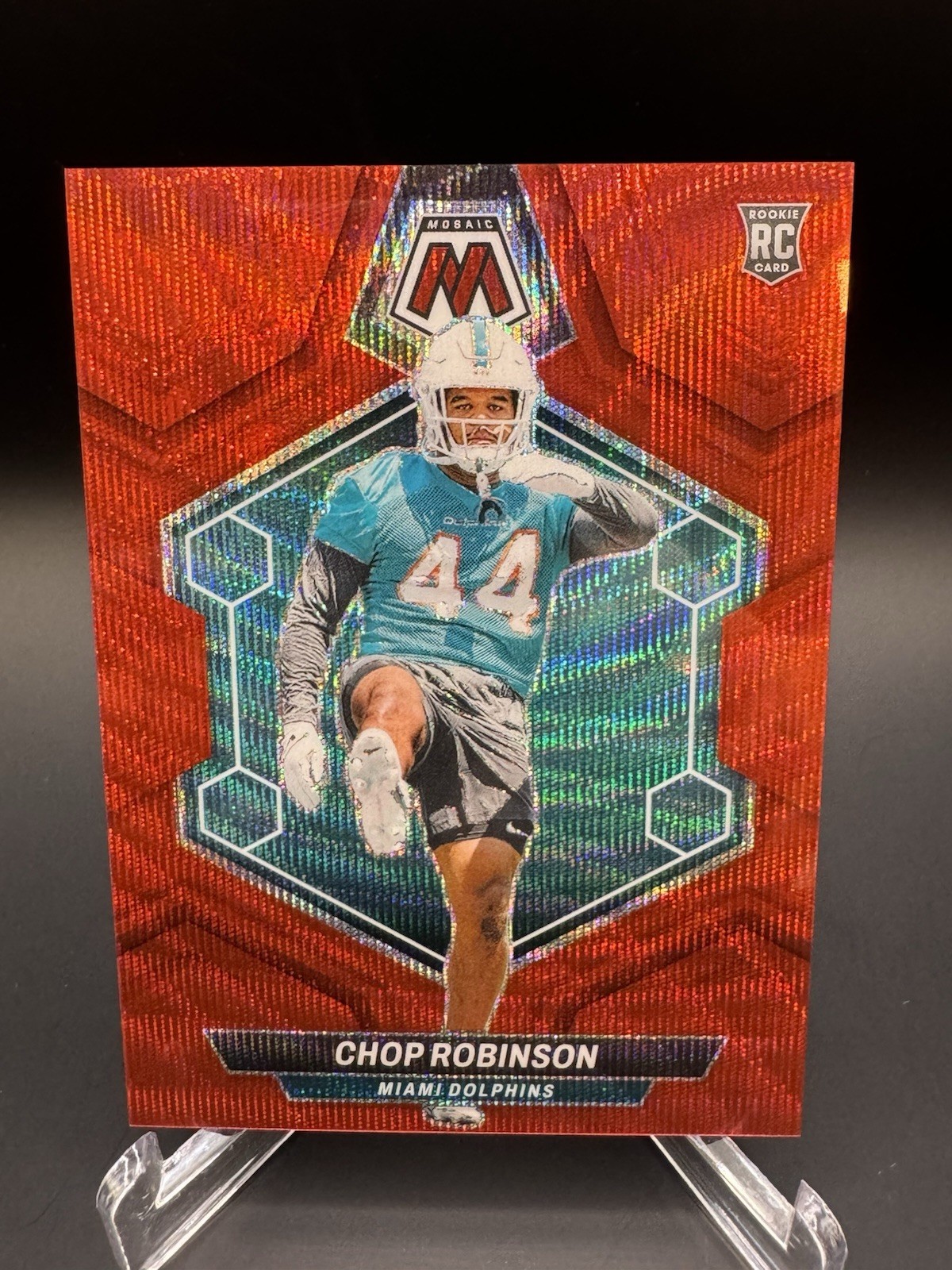 2024 Panini Mosaic Rookies Chop Robinson #321 Red Wave Mosaic Prizm /9 (RC)