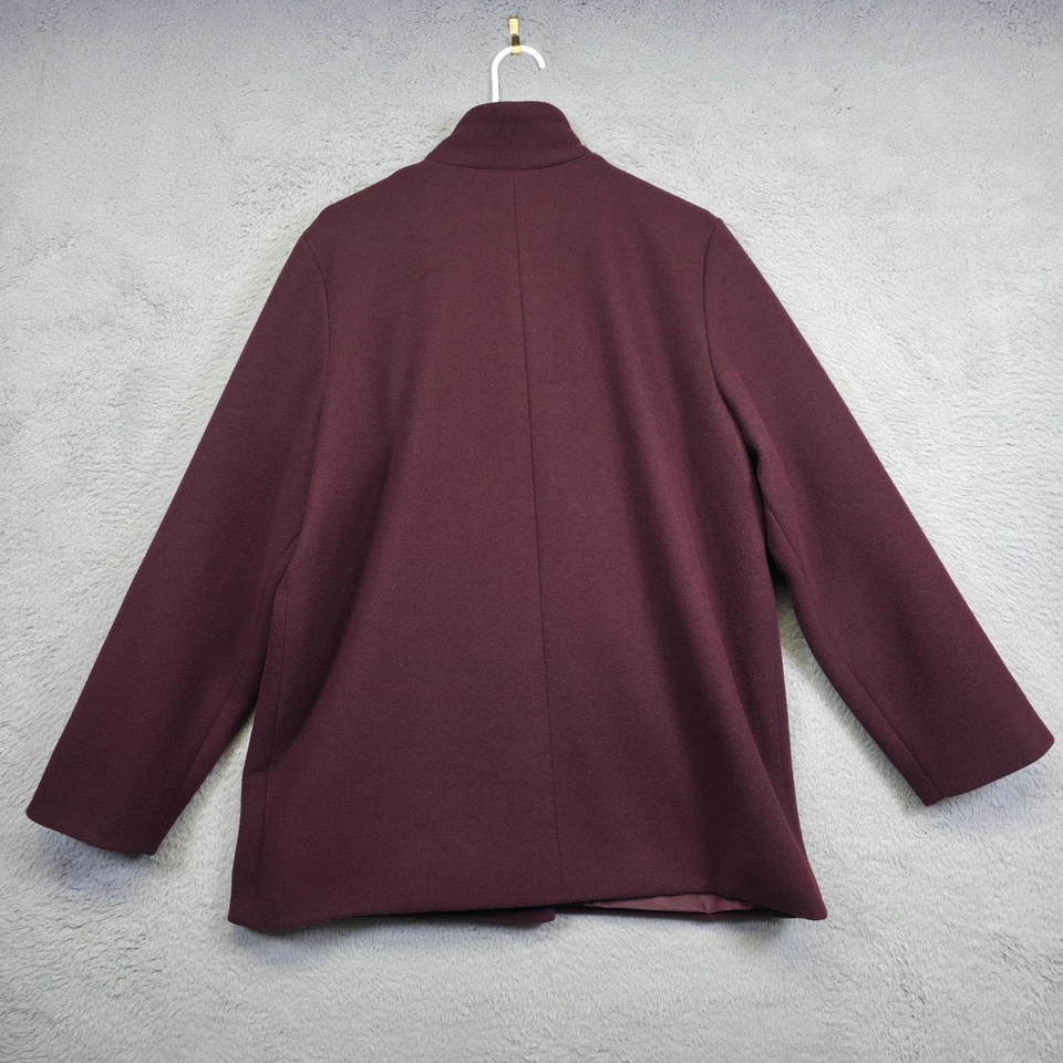 Old Navy Pea Coat Womens L Purple Button Up High Neck Preppy Mnimalist Office - Image 3 of 4