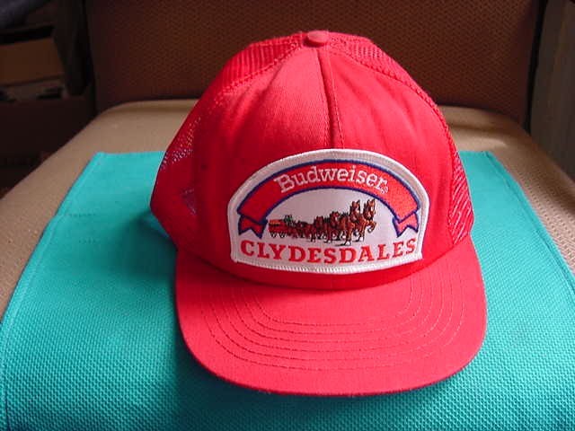 Rare Vintage Budweiser Clydesdales Patch 3/4 Mesh Snapback Trucker Hat 1980s USA