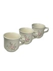 Set of 3 TEA ROSE Pfaltzgraff Stoneware Coffee Tea Cup / Mugs Cottagecore