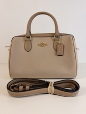 COACH Rowan Satchel Bag Color Block Beige Natural Multi CAK58