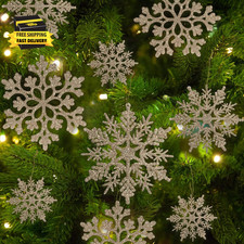 Glitter Snowflake Ornaments for Christmas Tree Decorations