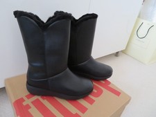 BNIB FITFLOP MUKLUK III SIZE 5.5 UK  BLACK LEATHER, SHEARLING FULLY LINED BOOTS
