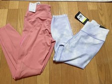 Women's Nike High Waisted printed Leggings In pink and sky blue Size:S and L
