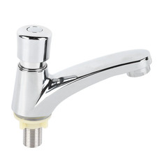 Time Delay Basin Sink Faucet Copper Alloy Push Switch Water Saving Tap for Home