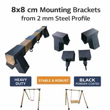 Swing Mounting Bracket Set 8x8 cm Iron Connection Pergola Gazebo Hammock Cradle